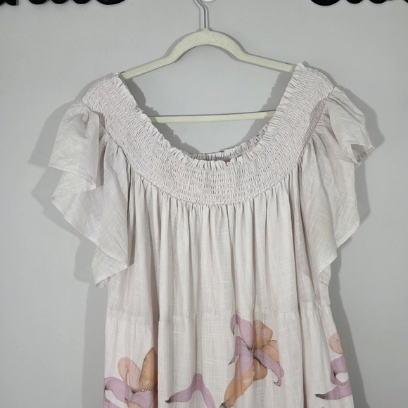 Anthropologie Maeve Pia Binazzi Tiered Off The Shoulder Dress in Novelty Size XL - Picture 5 of 14